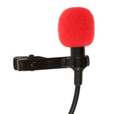 Maxbell Lavalier Lapel Clip-on Microphone for Smartphones PC Audio Recording Red