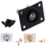 Maxbell Rectangle Output Input Jack Plate Socket Plug for Electric Guitar Bass Black