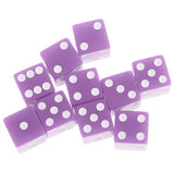 Maxbell 10 Pieces Six Sided Dice Digital Dices Set RPG Playing Game Toy Light Purple