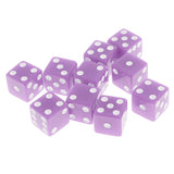 Maxbell 10 Pieces Six Sided Dice Digital Dices Set RPG Playing Game Toy Light Purple