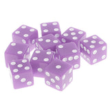 Maxbell 10 Pieces Six Sided Dice Digital Dices Set RPG Playing Game Toy Light Purple