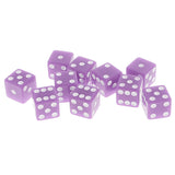 Maxbell 10 Pieces Six Sided Dice Digital Dices Set RPG Playing Game Toy Light Purple