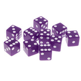 Maxbell 10 Pieces Six Sided Dice Digital Dices Set RPG Playing Game Toy Dark Purple