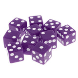 Maxbell 10 Pieces Six Sided Dice Digital Dices Set RPG Playing Game Toy Dark Purple