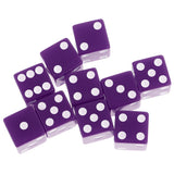 Maxbell 10 Pieces Six Sided Dice Digital Dices Set RPG Playing Game Toy Dark Purple