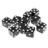 Maxbell 10 Pieces Six Sided Dice Digital Dices Set RPG Playing Game Toy Black