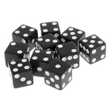 Maxbell 10 Pieces Six Sided Dice Digital Dices Set RPG Playing Game Toy Black