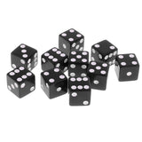 Maxbell 10 Pieces Six Sided Dice Digital Dices Set RPG Playing Game Toy Black