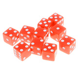 Maxbell 10 Pieces Six Sided Dice Digital Dices Set RPG Playing Game Toy Orange