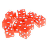 Maxbell 10 Pieces Six Sided Dice Digital Dices Set RPG Playing Game Toy Orange