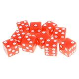 Maxbell 10 Pieces Six Sided Dice Digital Dices Set RPG Playing Game Toy Orange