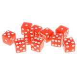 Maxbell 10 Pieces Six Sided Dice Digital Dices Set RPG Playing Game Toy Orange