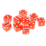 Maxbell 10 Pieces Six Sided Dice Digital Dices Set RPG Playing Game Toy Orange