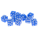 Maxbell 10 Pieces Six Sided Dice Digital Dices Set RPG Playing Game Toy Blue