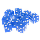 Maxbell 10 Pieces Six Sided Dice Digital Dices Set RPG Playing Game Toy Blue