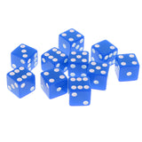 Maxbell 10 Pieces Six Sided Dice Digital Dices Set RPG Playing Game Toy Blue