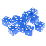 Maxbell 10 Pieces Six Sided Dice Digital Dices Set RPG Playing Game Toy Blue