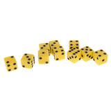 Maxbell 10 Pieces Six Sided Dice Digital Dices Set RPG Playing Game Toy Yellow