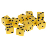 Maxbell 10 Pieces Six Sided Dice Digital Dices Set RPG Playing Game Toy Yellow