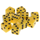 Maxbell 10 Pieces Six Sided Dice Digital Dices Set RPG Playing Game Toy Yellow