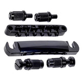 Maxbell Electric Guitar Saddle Bridge Tune-O-Matic Set Studs For 6-String LP Black