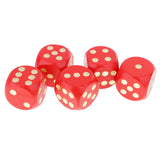 Maxbell 5 Piece/Set 3cm Wooden Dice D6 Six Sided Dotted Dice for D&D TRPG Toy Red