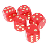 Maxbell 5 Piece/Set 3cm Wooden Dice D6 Six Sided Dotted Dice for D&D TRPG Toy Red