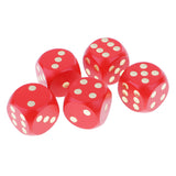 Maxbell 5 Piece/Set 3cm Wooden Dice D6 Six Sided Dotted Dice for D&D TRPG Toy Red