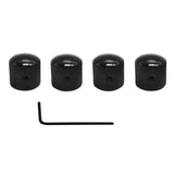 Maxbell 4 Metal Tone Volume Speed Control Dome Knobs for Electric Guitar Bass Black