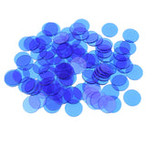 Maxbell 100 Pieces Translucent Bingo Chip 3/4 Inch for Bingo Game Cards Blue