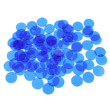 Maxbell 100 Pieces Translucent Bingo Chip 3/4 Inch for Bingo Game Cards Blue