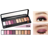 Maxbell 10 Colors Shimmer Eyeshadow Makeup Cosmetic Eye Shadow Shades Palette Kit 5#