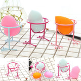 Maxbell Makeup Puff Stand Holder Sponge Organizer Shelf Chicken Feet Shaped Blue