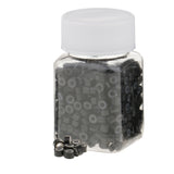 Maxbell Lot of 500 pcs Silicone Hair Extension Loops Micro Color Ring Beads Black