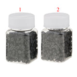 Maxbell Lot of 500 pcs Silicone Hair Extension Loops Micro Color Ring Beads Black