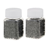 Maxbell Lot of 500 pcs Silicone Hair Extension Loops Micro Color Ring Beads Black