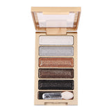 Maxbell 5 Colors Diamond Smoky Shimmer Eyeshadow Palette & Makeup Cosmetic Brush 1#