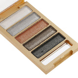 Maxbell 5 Colors Diamond Smoky Shimmer Eyeshadow Palette & Makeup Cosmetic Brush 1#