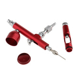 Maxbell Dual Action Gravity Feed Spray Gun Airbrush Tattoo Nail Art Paint Kit - Red