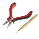Maxbell Hair Extensions Pliers Hook Tool Kit Set for Silicone Micro Ring Loop