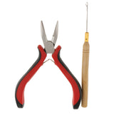 Maxbell Hair Extensions Pliers Hook Tool Kit Set for Silicone Micro Ring Loop