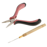 Maxbell Hair Extensions Pliers Hook Needle Tool Kit Set for Silicone Micro Ring Loop