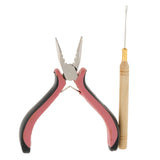 Maxbell Hair Extensions Pliers Hook Needle Tool Kit Set for Silicone Micro Ring Loop