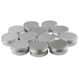 Maxbell lot 12 Aluminum Round Screw Lid Cosmetic Lip Balm Tins Container 15g