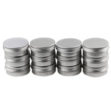 Maxbell lot 12 Aluminum Round Screw Lid Cosmetic Lip Balm Tins Container 15g