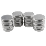 Maxbell lot 12 Aluminum Round Screw Lid Cosmetic Lip Balm Tins Container 15g