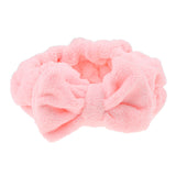 Maxbell Soft Bowknot Makeup Cosmetic Shower Bath Spa Elastic Hair Band Headband Pink