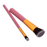 Maxbell Pro 2 pieces Makeup Powder Foundation Eyeshadow Brushes Set Pink and Gold