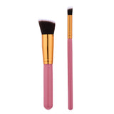 Maxbell Pro 2 pieces Makeup Powder Foundation Eyeshadow Brushes Set Pink and Gold