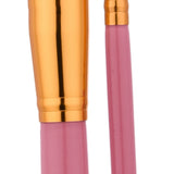 Maxbell Pro 2 pieces Makeup Powder Foundation Eyeshadow Brushes Set Pink and Gold